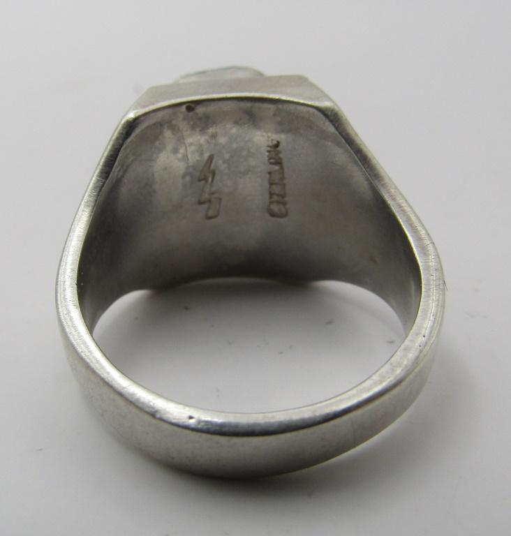 GOLD NUGGET TURQUOISE RING STERLING SILVER
