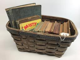 Oak Splint Basket Full Of Older Books