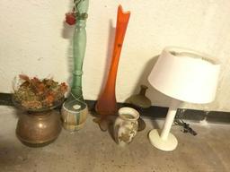 Floor Vases, Spittoon, Light and Misc.
