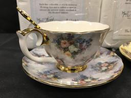 Bradford Edition (2) tea cup sets "Glory" and "Enchantment"