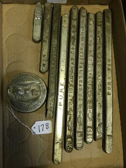 Box of Lead & Tin  Bars
