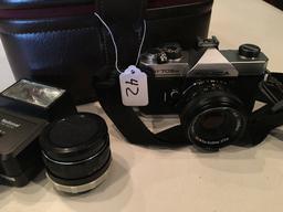 Fujica ST705W 35mm Camera W/2 Lenses & Flash