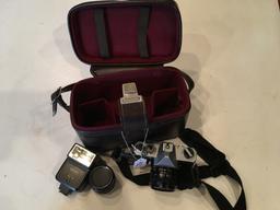 Fujica ST705W 35mm Camera W/2 Lenses & Flash