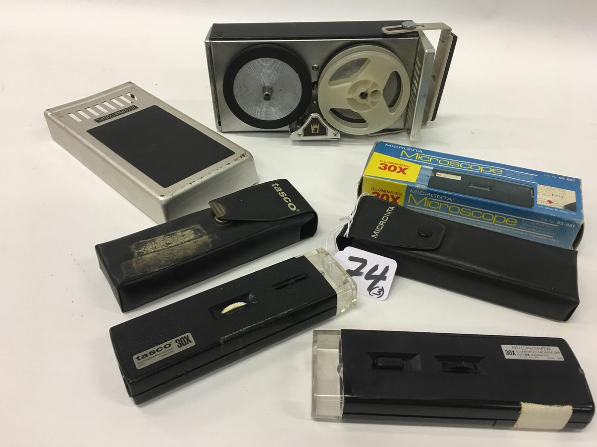 (3) Micronta Microscopes & Tape Recorder