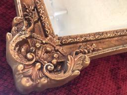 Gold Framed Beveled Wall Mirror