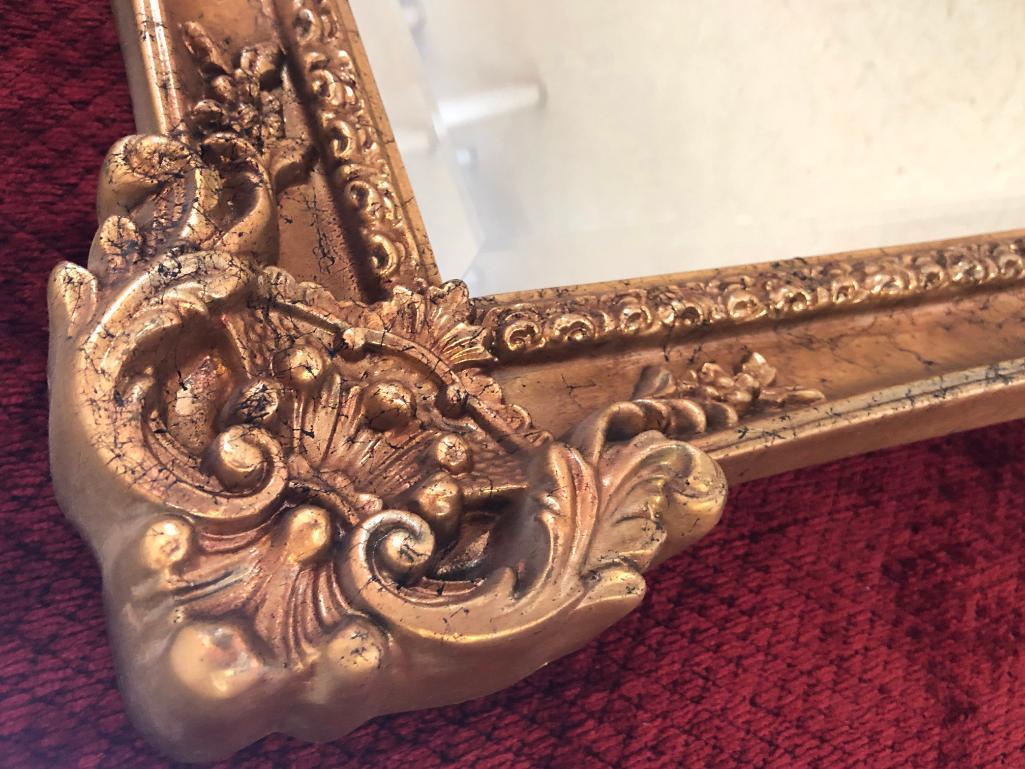 Gold Framed Beveled Wall Mirror