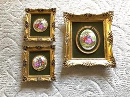 (3) Matching Transfers On Porcelain Of Young Period Couple