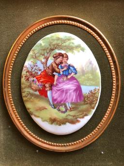 (3) Matching Transfers On Porcelain Of Young Period Couple