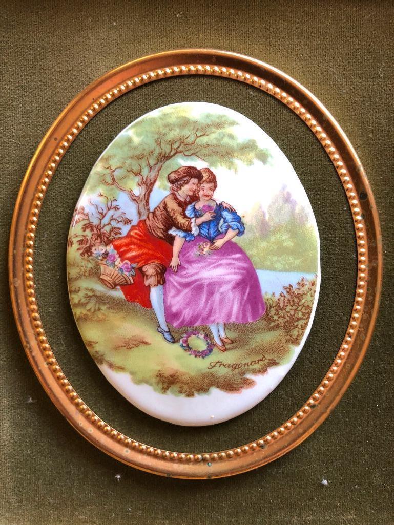(3) Matching Transfers On Porcelain Of Young Period Couple