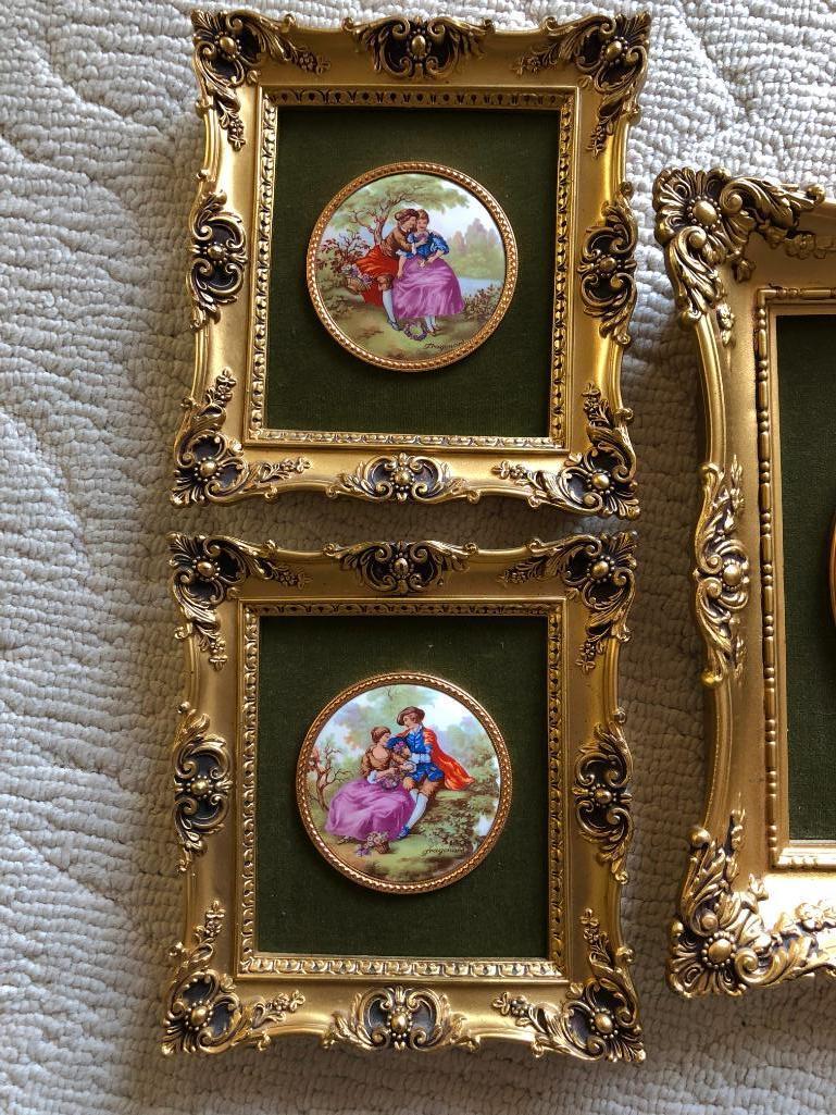 (3) Matching Transfers On Porcelain Of Young Period Couple