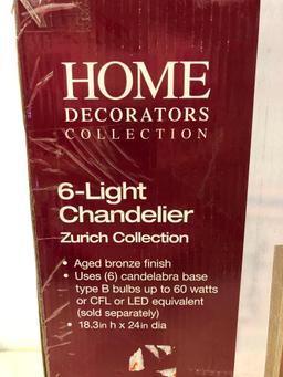 Home Decorators Collection 6-Light Chandelier Zurich Collection Bronze Finish