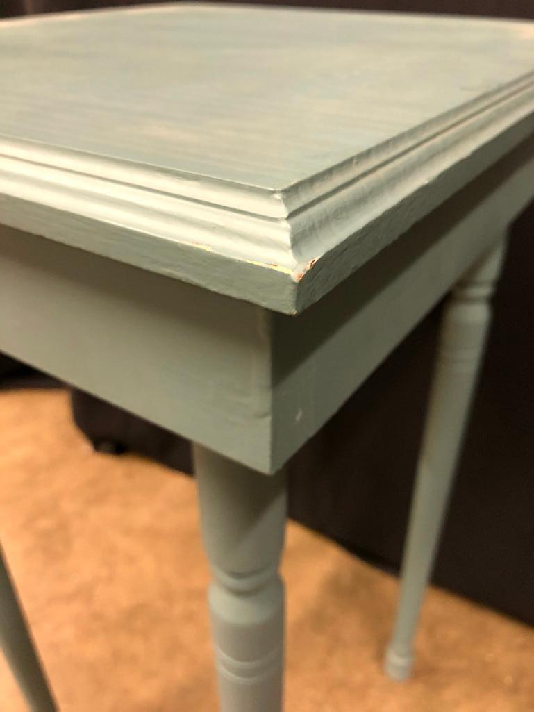Painted, Wood, Hand Crafted Accent Table