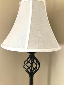 Contemporary Iron Floor Lamp W/Cloth Shade
