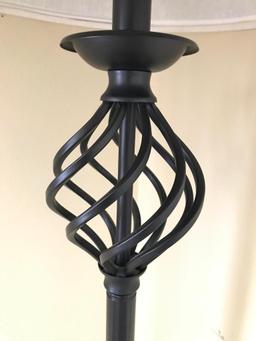 Contemporary Iron Floor Lamp W/Cloth Shade