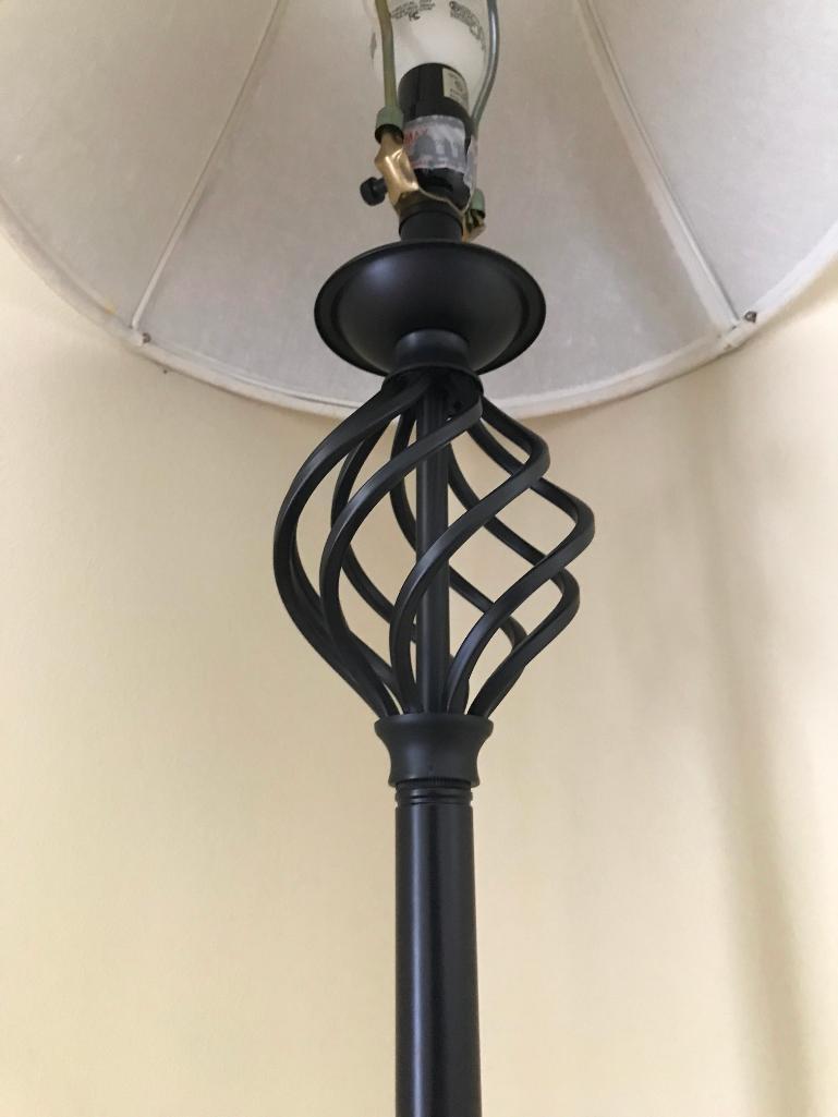 Contemporary Iron Floor Lamp W/Cloth Shade