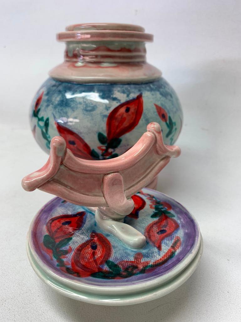 Contemporary Pottery Lidded Jar Signed "Mitch"