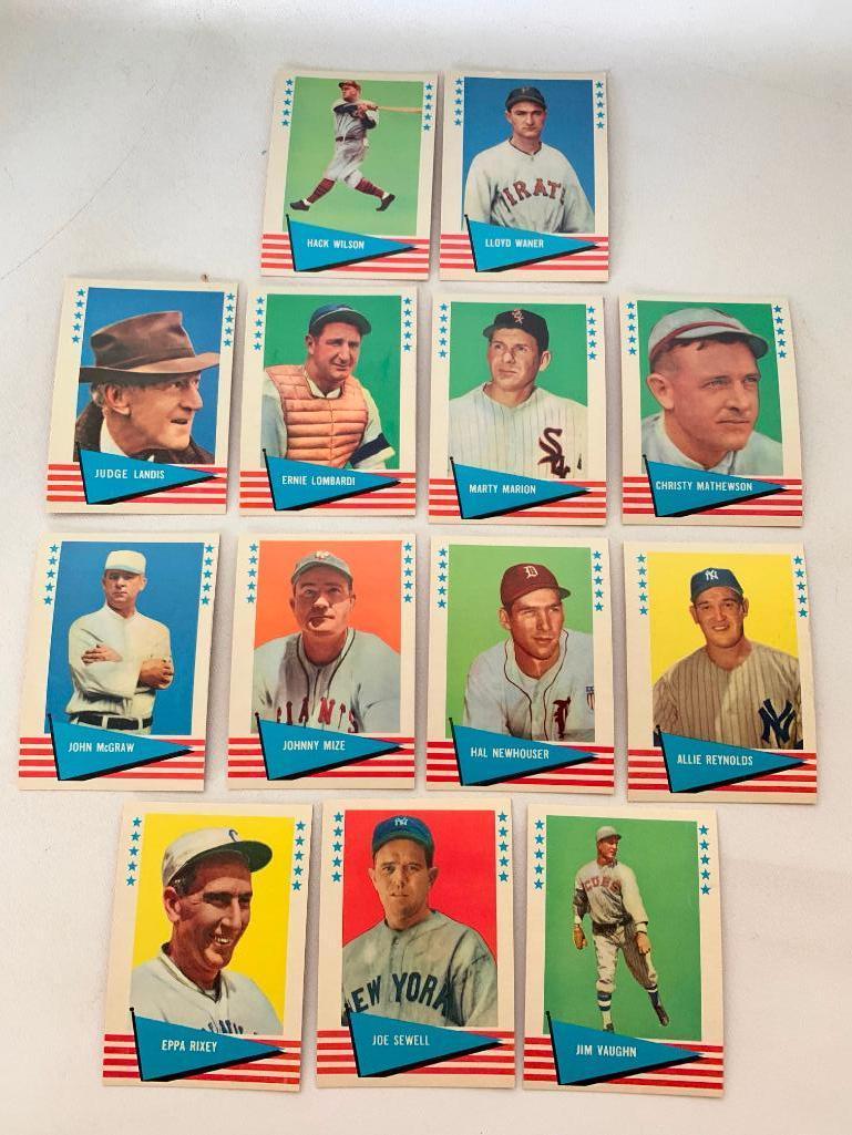 (13) 1961 Fleer Baseball Greats Cards