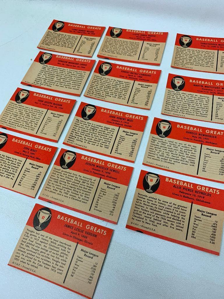 (13) 1961 Fleer Baseball Greats Cards