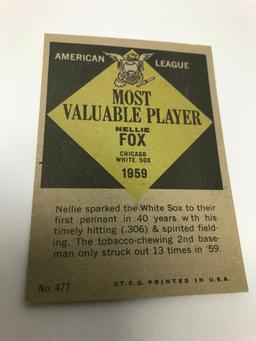 (2) 1961 Topps MVP-American League-Fox & Jensen