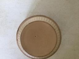 Stoneware Mixing Bowl W/Blue Stenciled Rim