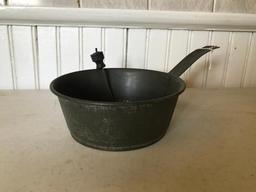 Early Tin & Wire Strainer W/Crank Handle