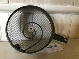 Early Tin & Wire Strainer W/Crank Handle