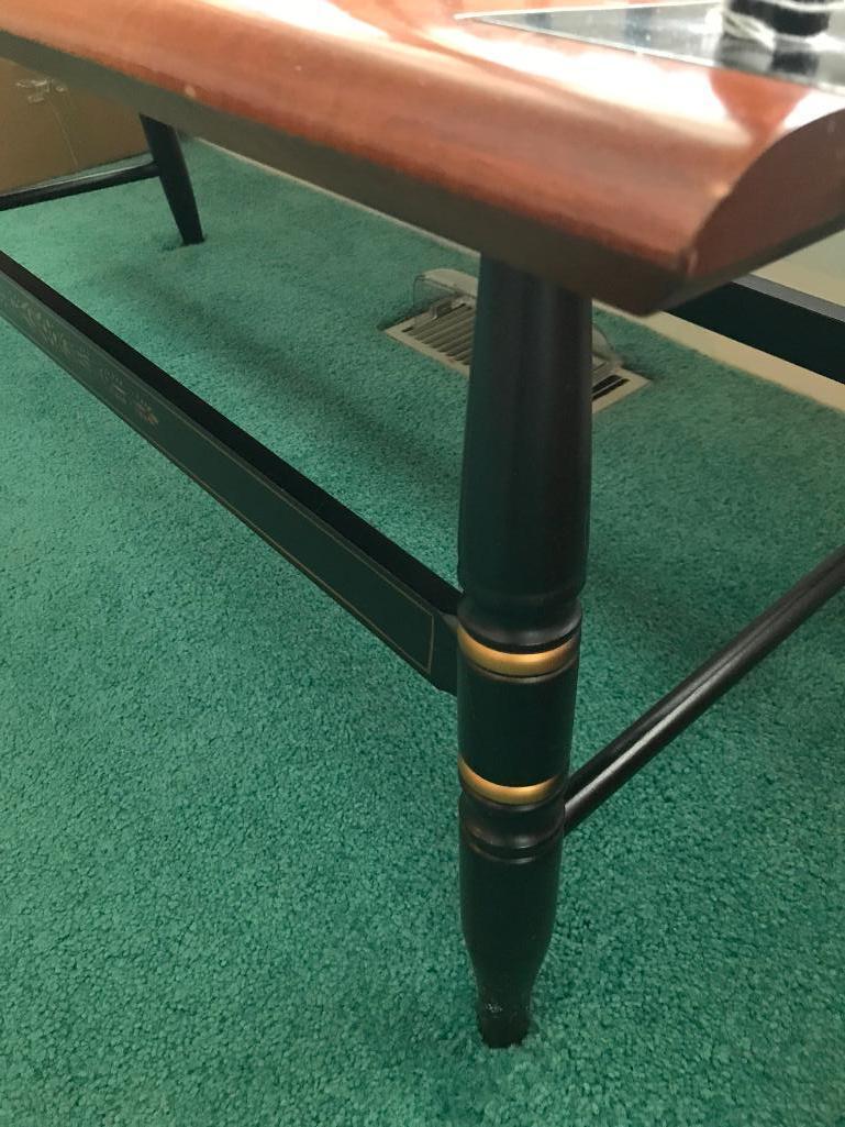 Signed Hitchcock Deacon's Bench W/Stenciled Design