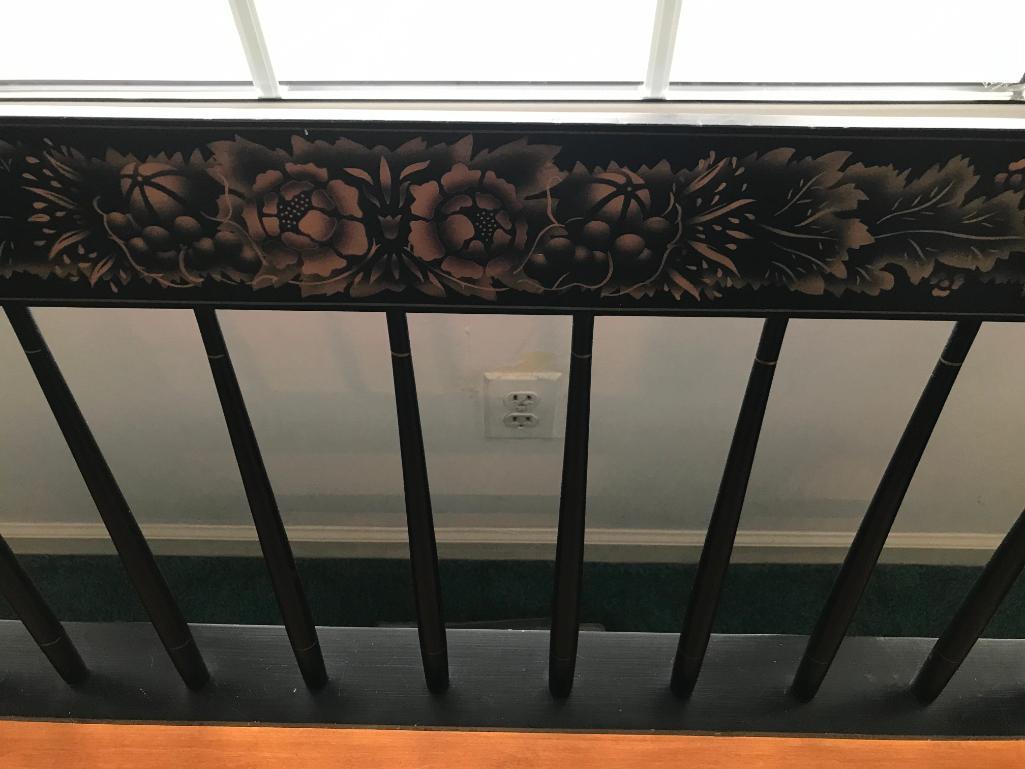 Signed Hitchcock Deacon's Bench W/Stenciled Design