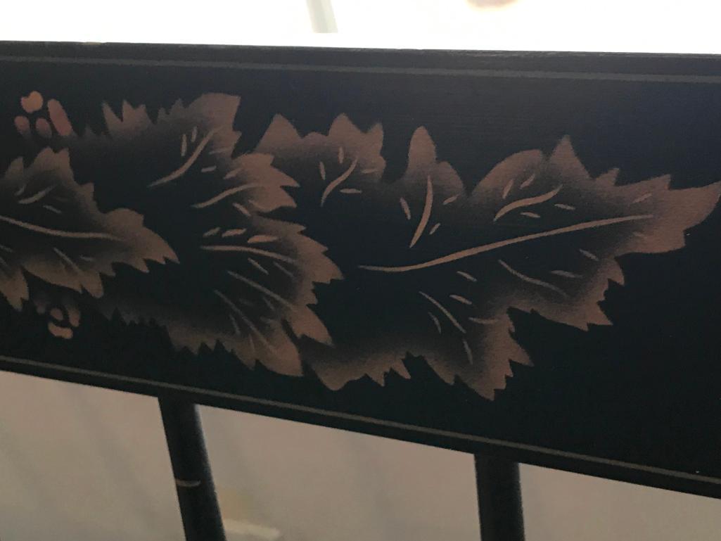 Signed Hitchcock Deacon's Bench W/Stenciled Design