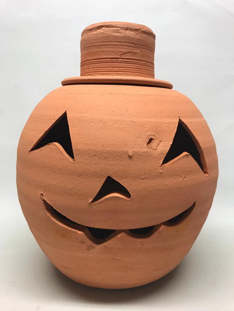 Clay Pumpkin Head W/Hat