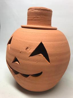 Clay Pumpkin Head W/Hat