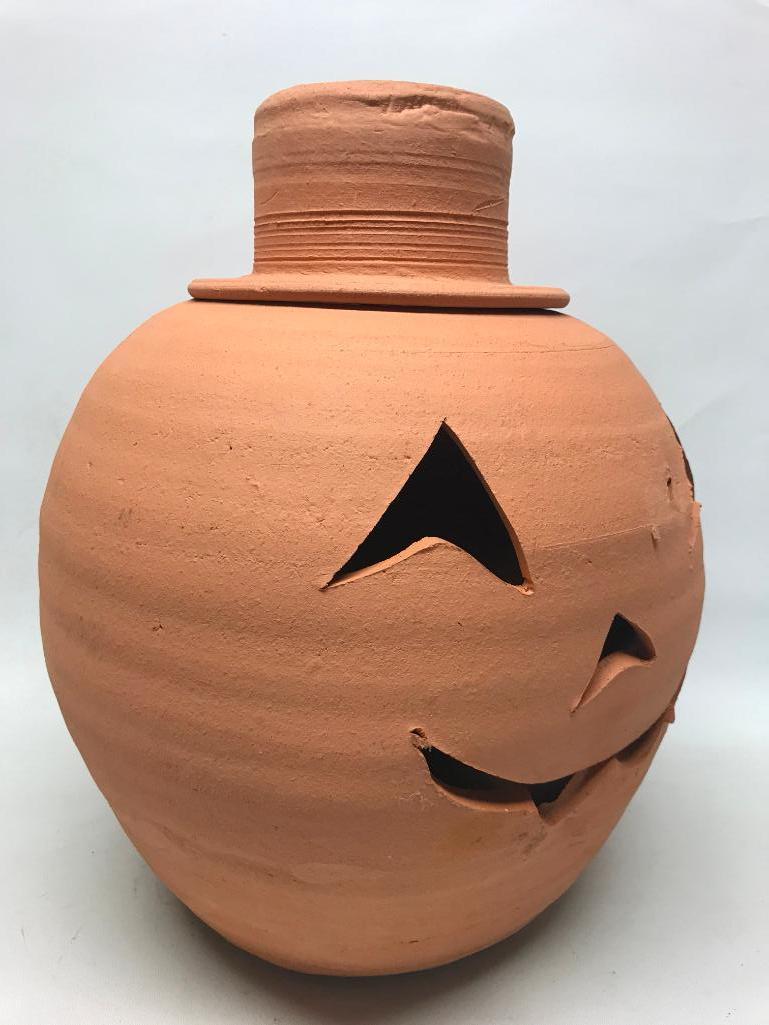 Clay Pumpkin Head W/Hat