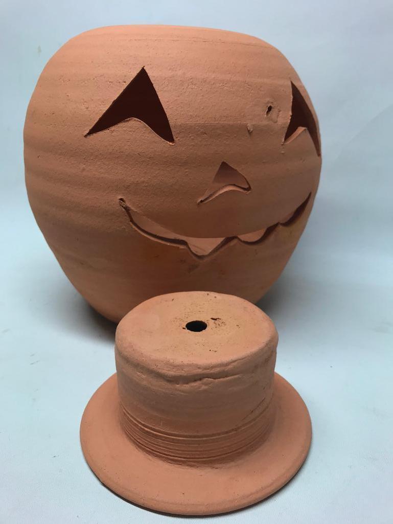 Clay Pumpkin Head W/Hat