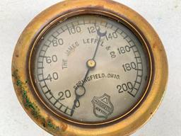 The James Leffel & Co Pressure Gauge Springfield, OH. This Item is 6" in Diameter