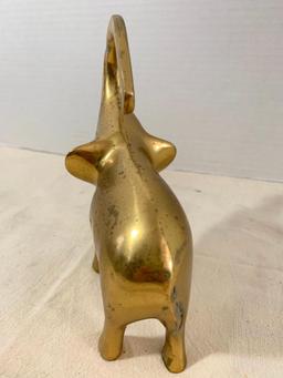 Brass Elephant Statue. This Item is 6" Tall - As Pictured