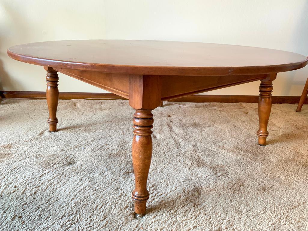 Vintage Coffee Table. This is 16" T x 42" in Diameter. Has Scratches from Use - As Pictured