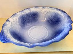 Porcelain Water Pitcher & Basin. Basin is 5" x 19" x 13"