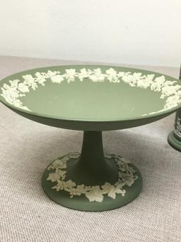 Three Piece Green Wedgewood Set