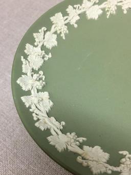 Three Piece Green Wedgewood Set