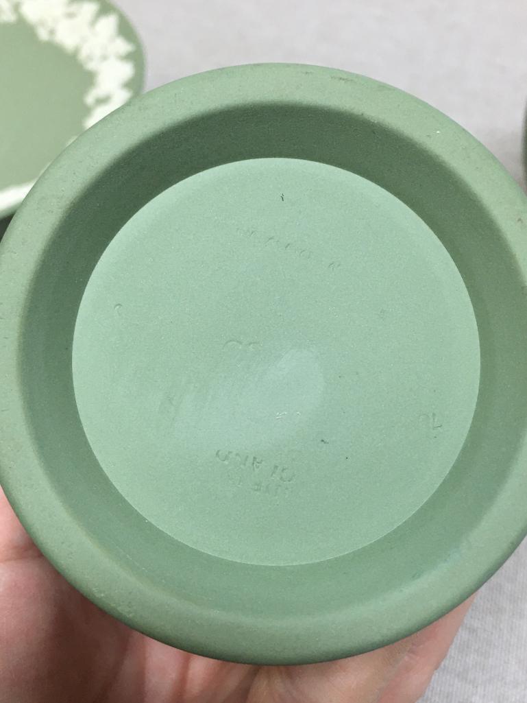 Three Piece Green Wedgewood Set