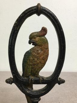 Antique Bradley Hubbard Cast Iron Parrot Door Stop