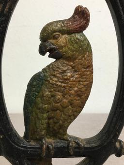 Antique Bradley Hubbard Cast Iron Parrot Door Stop