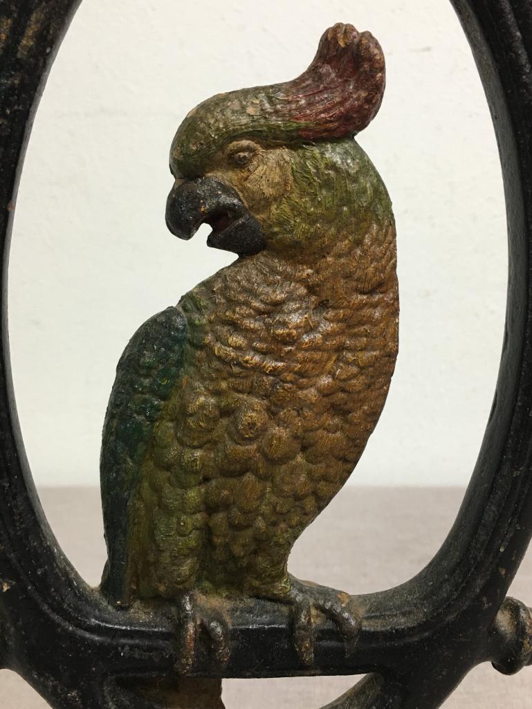Antique Bradley Hubbard Cast Iron Parrot Door Stop