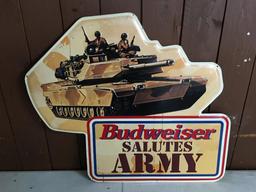 Thin Metal Budweiser Salutes Army