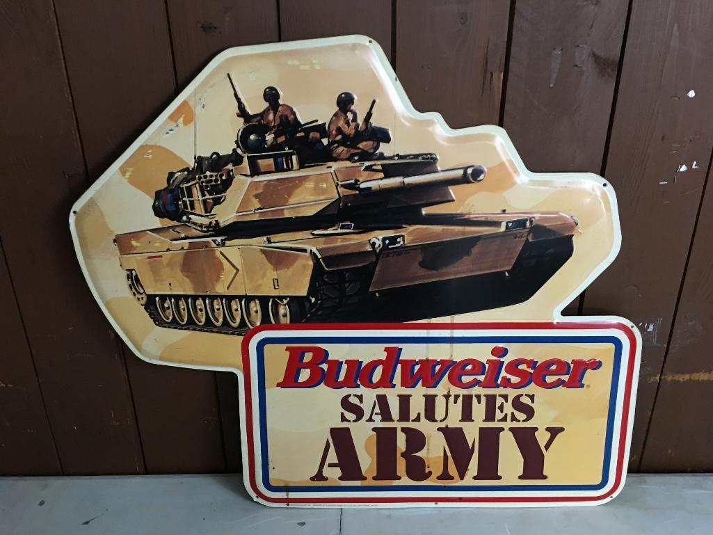 Thin Metal Budweiser Salutes Army