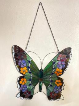 Contemporary Tiffany Style Stained Glass Butterfly