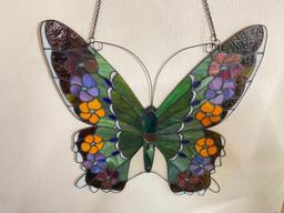 Contemporary Tiffany Style Stained Glass Butterfly