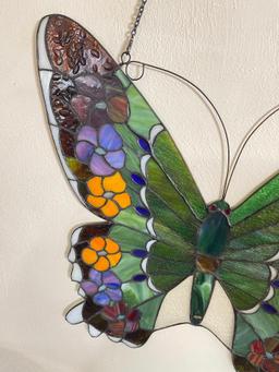 Contemporary Tiffany Style Stained Glass Butterfly