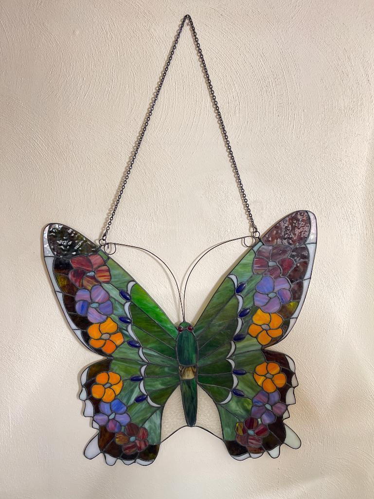 Contemporary Tiffany Style Stained Glass Butterfly