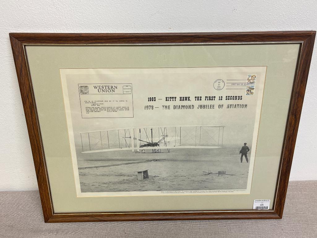 Framed Enlarged Telegram from Wright Brothers First Flight